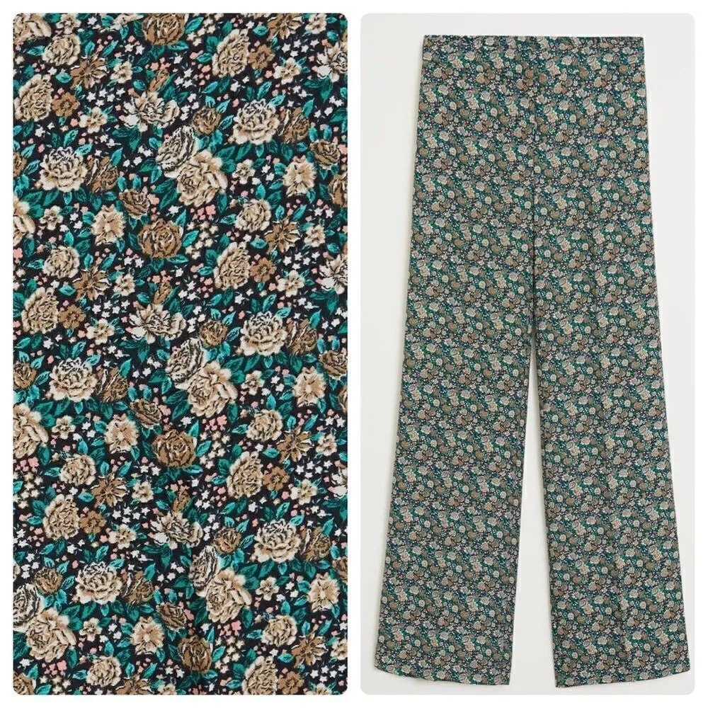 Mango Floral Print Pants New